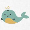 Cute Baby Whale Embroidery Design - 5 Sizes