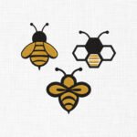 Honey Bees Bundle Embroidery Design - 5 Sizes