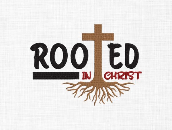 Rooted Holy Cross Embroidery Design - 5 Sizes