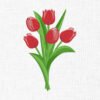 Tulips Flowers Embroidery Design - 5 Sizes