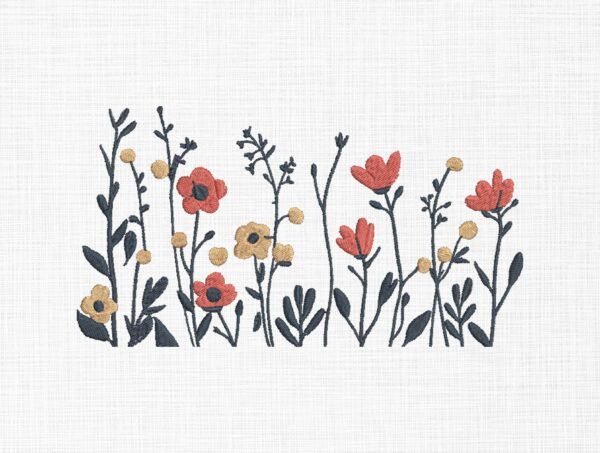 Flowers Embroidery Design - 4 Sizes