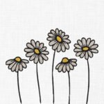 Daisy Flowers Embroidery Design - 5 Sizes