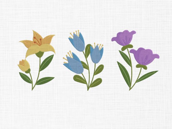 Flowers Embroidery Design - 5 Sizes