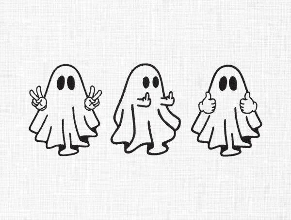Fuck Off Halloween Ghost Embroidery Design - 5 Sizes