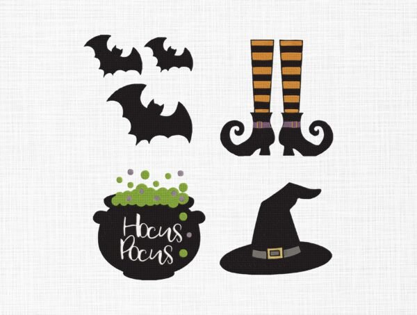 Halloween Witch Bundle Embroidery Design - 5 Sizes