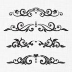 Swirl Border Accent Line Embroidery Design - 5 Sizes