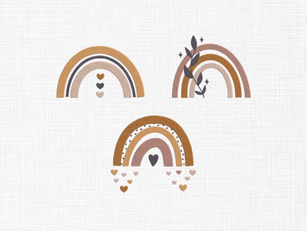Boho Rainbow Bundle Embroidery Design - 5 Sizes