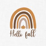 Hello fall rainbow Embroidery Design - 5 Sizes