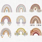 Boho Rainbow Bundle Embroidery Design - 5 Sizes