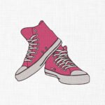 Pink Sneakers Embroidery Design - 5 Sizes