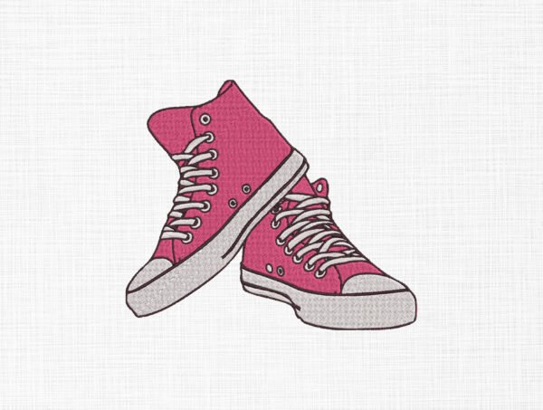 Pink Sneakers Embroidery Design - 5 Sizes