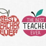 Best Teacher Embroidery Design - 5 Sizes