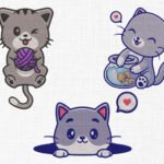Cute Cats Bundle Embroidery Design - 5 Sizes