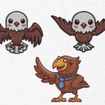 Cute Eagles Bundle Embroidery Design - 5 Sizes