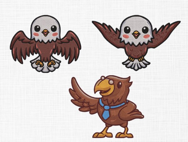 Cute Eagles Bundle Embroidery Design - 5 Sizes