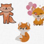 Cute Fox Bundle Embroidery Design - 5 Sizes