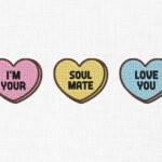 Text Heart Embroidery Design - 5 Sizes