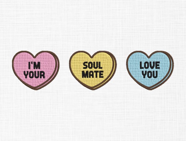 Text Heart Embroidery Design - 5 Sizes