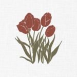Tulip Flowers Bouquet Embroidery Design - 5 Sizes