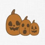 Halloween Pumpkin Embroidery Design - 5 Sizes