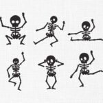Mini Dancing Skeleton Bundle Embroidery Design - 5 Sizes