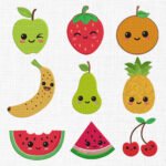 Cute Fruit Bundle Embroidery Design - 5 Sizes