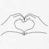 Hand Heart Embroidery Design - 6 Sizes