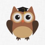 Graduated Cute Owl Embroidery Design - 6 Sizes