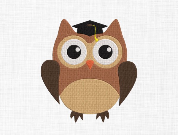 Graduated Cute Owl Embroidery Design - 6 Sizes