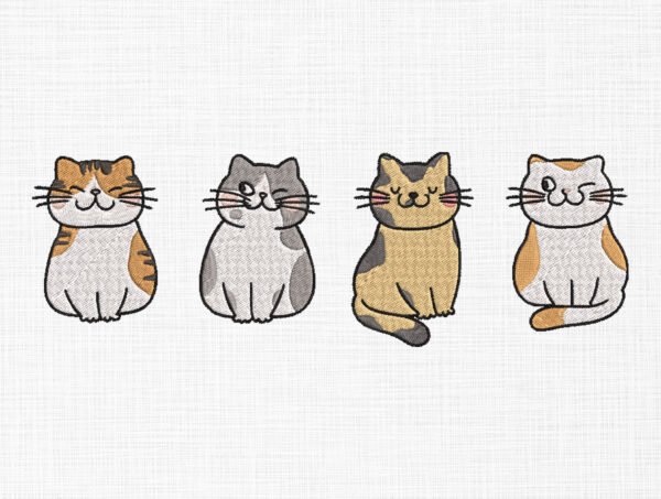 Cute Cats Bundle Embroidery Design - 5 Sizes