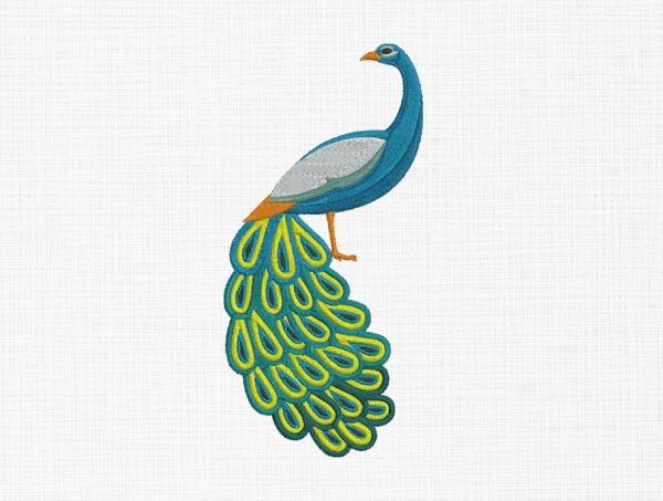 Peacock Embroidery Design - 5 Sizes