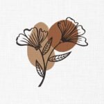 Line Art Flower Embroidery Design - 5 Sizes