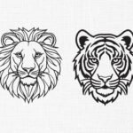 Wild Animals Embroidery Design - 5 Sizes