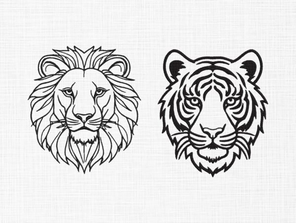 Wild Animals Embroidery Design - 5 Sizes