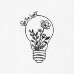 Be The Light Floral Bulb Embroidery Design - 5 Sizes
