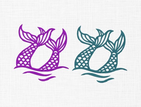 Mermaid Tails Embroidery Design - 5 Sizes