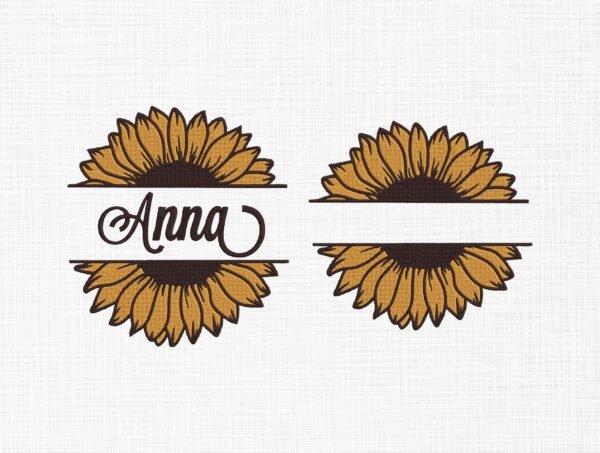 Sunflower Monogram Embroidery Design - 5 Sizes