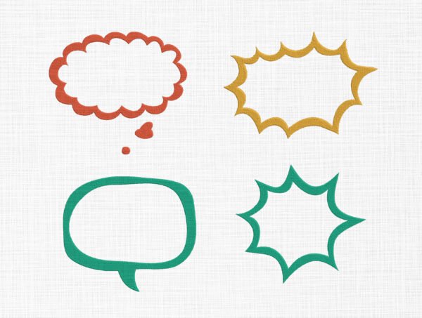 Speech Bubbles Embroidery Design - 5 Sizes