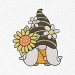Floral Gnome Embroidery Design - 5 Sizes