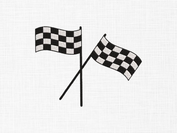 Racing Flags Embroidery Design - 5 Sizes