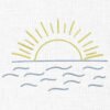 Sunset Scene Embroidery Design - 5 Sizes