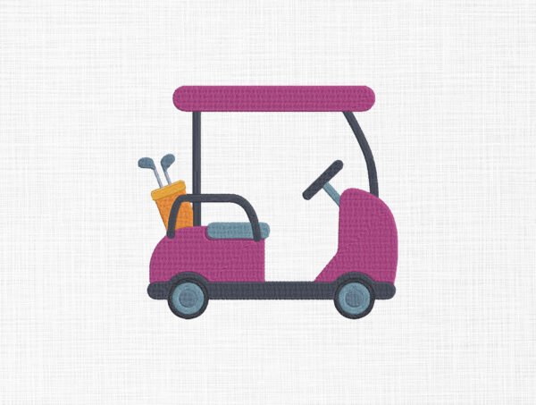 Golf Cart Embroidery Design - 5 Sizes