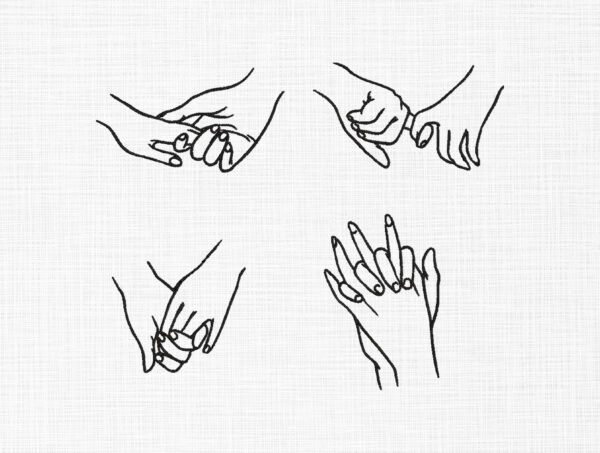 Hands Bundle Embroidery Design - 5 Sizes