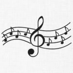 Music Notes Embroidery Design - 5 Sizes