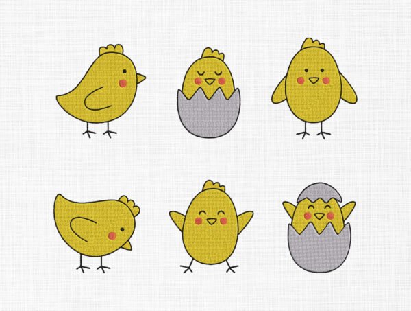Cute Chicks Bundle Embroidery Design - 5 Sizes
