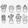 Cactus Plant Bundle Embroidery Design - 5 Sizes