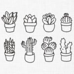 Cactus Plant Bundle Embroidery Design - 5 Sizes