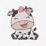 Cute Baby Cow Embroidery Design - 5 Sizes