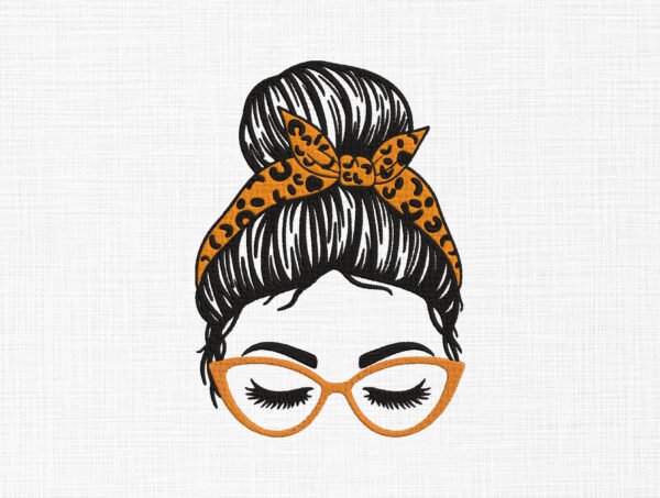 Women Hair Bun Embroidery Design - 5 Sizes