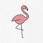 Pink Flamingo Embroidery Design - 5 Sizes